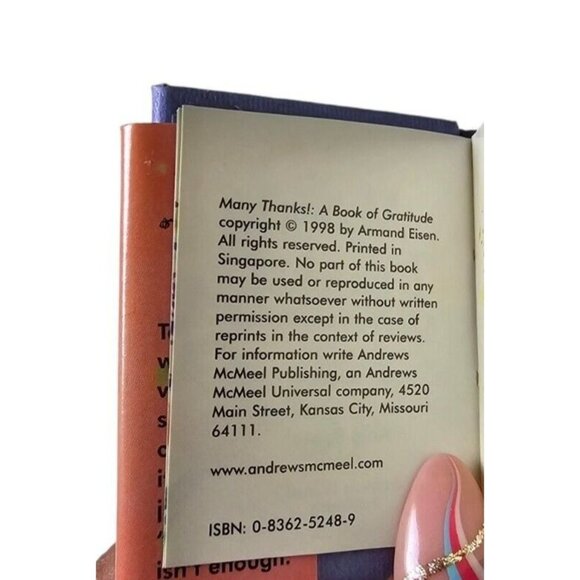 Ariel Books Tiny Tomes Mini Book Many Thanks A Book of Gratitude 1998 Vtg 2" - Picture 8 of 12